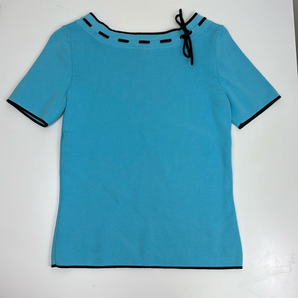 Vintage Design Conceptuals Blue Fitted Y2K Top, Bow, Small - Picture 1 of 4